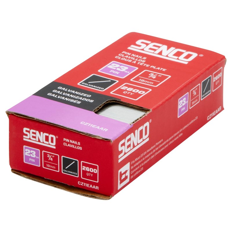 SENCO CZ11EAAR 3/4" 23 Gauge Pin Nails, Galvanized Finish 2,600
