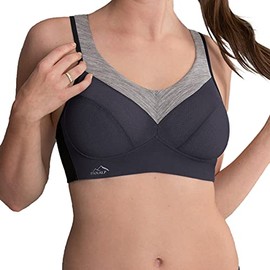 Anita - PanAlp - Women's - Sports Bra - Breathable - Merino Wool, Anthracite Mixture