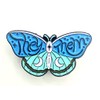 They/Them Pronouns Cute Blue Butterfly Metal Pin Badge