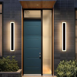 Mikeru 2pack 39.3inch Outdoor Wall Light Fixtures, 3000k Exterior Lighting Fixtures Ip65 Waterproof Rust Outdoor Light Fixtures Hardwire Wall Mount Porch Lights Outdoor for Garage(Width: 5.5inch)