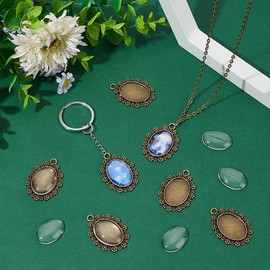 UNICRAFTALE Pendant Bowls Cabochon Setting Pendant Blank Dome Setting Charm for Bouquet Bridal Wedding Graduation Charm Jewellery Making, Non-precious metal