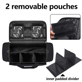 Trunab First Aid Bag Empty Medical Duffel First Responder Trauma Storage with Inner Dividers and No-scratch Bottom, Ideal for EMT, EMS, Paramedics, Bag Only, Black