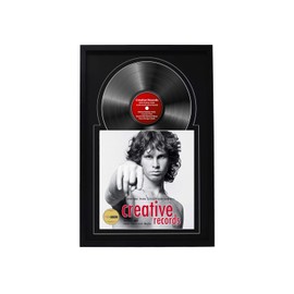Creative Picture Frames 16" x 24" Jukebox Vinyl Frame Display with Double Matting, LP Record Album Frame for Wall Decor, Black/Black, 1 Count
