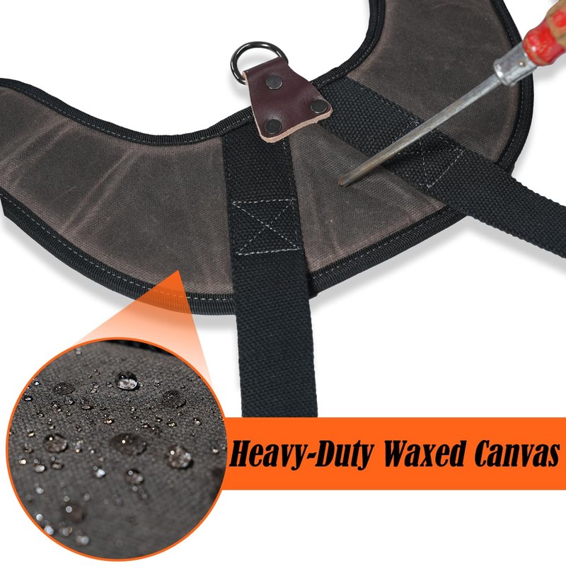 WELKINLAND Heavy-Duty Canvas Tool Belt Suspenders, Padded Tool Belt Suspender,