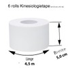 ZiATEC Pro Kinesiology Tape - Physio Tape, Colour: 6 x