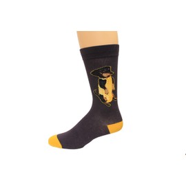 K. Bell Socks Men's Funny Animal Novelty Crew Socks, Corn Dog (Dark Purple), Shoe Size: 6-12