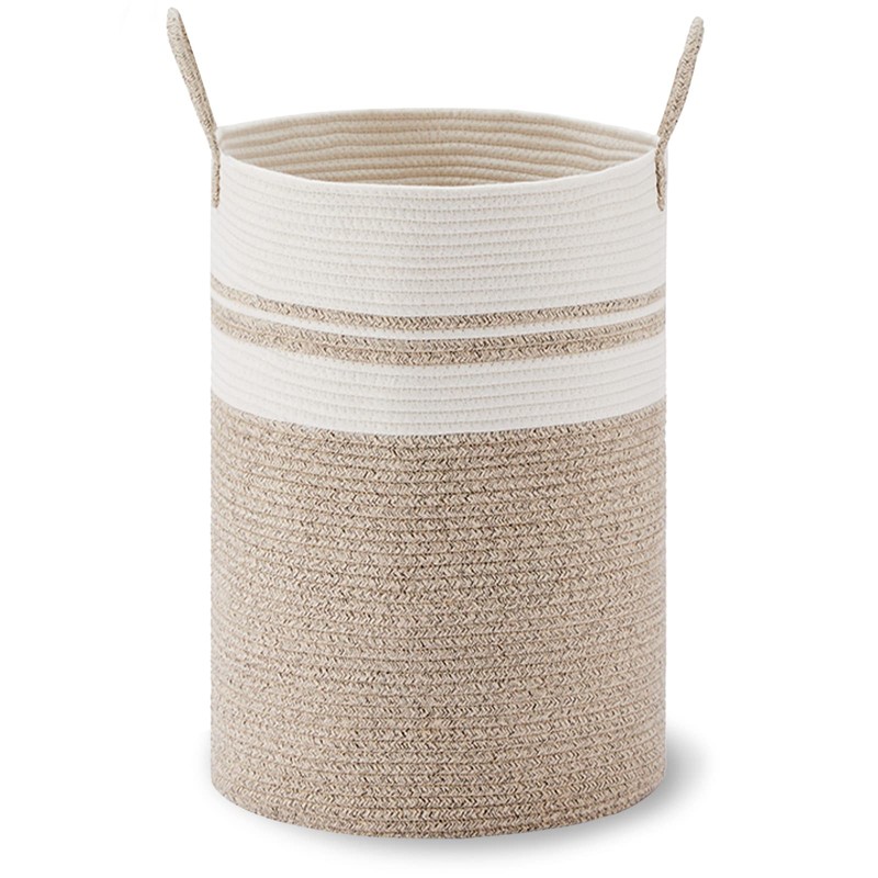VIPOSCO Large Laundry Hamper, Tall Woven Rope Storage Basket for