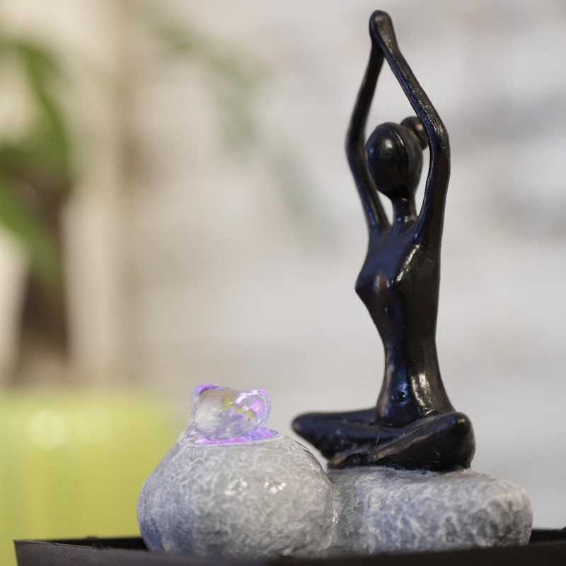 Zen'Light YOGA1 Springbrunnen Polyresin Schwarz 12 x 12 x 17