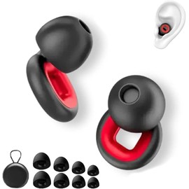 Artevive Moto Earplugs-27 Db, Artevive Earplugs, Artevive Earplugs Motorcycle, Ear Plugs, Artevive Earplugs Motorcycle – Ultra-Comfy Reusable Noise-Reducing Earplugs for Sleep, Focus (Red, 1)