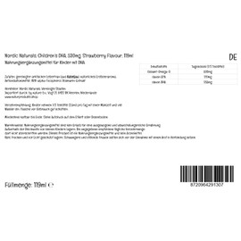 Nordic Naturals, Children's DHA, 530mg Omega-3 from Cod Liver Oil, Strawberry Flavour, with EPA and DHA, 119ml, Lab-Tested, Soy Free, Gluten Free, Non-GMO