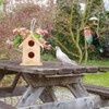 Wooden Bird House, Pack of 3 Mini Hanging Decorative Birds