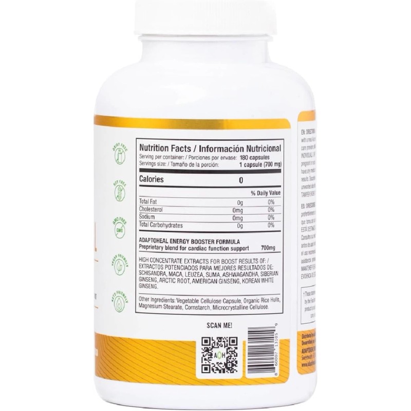 ADAPTOHEAL Energy Supplement Caffeine Free - Adaptogen Blend with Ashwagandha,