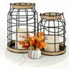 Lumeavetra Rustic Farmhouse Decorative Lantern Set of 2, Boho Lanterns