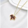 Unbranded Red Maple Leaf In Gold Necklace - Red Amber