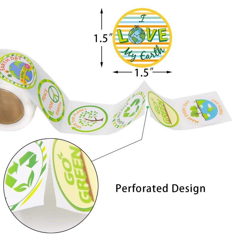 Fancy Land Save The Earth Stickers for Kids 500 Pcs