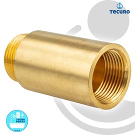 tecuro Tap Extension 1/2 Inch x 25 mm – According to Drinking Water Regulation 50930-6, DIN 3523, Brass CW 617 N Blank