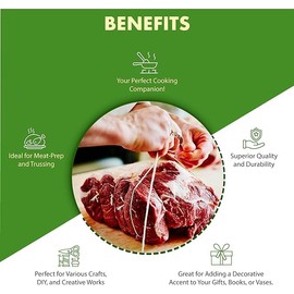 Regency Wraps Butchers Cooking Twine Ball, Made of Heavy-Weight Natural Cotton for Turkey Trussing and Meat Prep for Roasting, 200 ft Ball