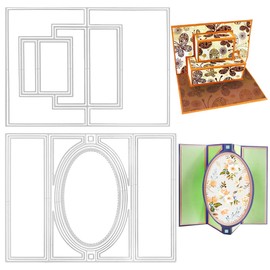 2Pcs 3D Card Shape Die Cuts, AIFUDA Pop-Up Card Cutting Dies Sets Rectangular Shaped Box Dies Embossing Template for DIY Photo Album Paper Embossing Crafting Decoration