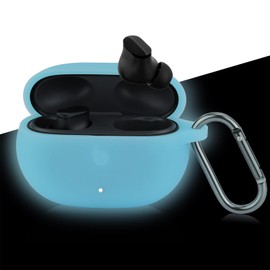 LEFXMOPHY Case Cover Replacement for Apple Beats Studio Buds 2021 New Wireless Earbuds, Fluorescence Blue Silicone Cover Protective Skin Protector Glow in Dark