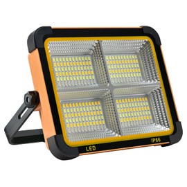 HZZ Rechargeable Solar Work Light, 100W LED Portable Magnetic IP66 Waterproof Flood Light, 5 Modes for Job Site, Camping,Garage,Emergency,Lighting Car Repairs,Hurricane,Gift for Husband or Father