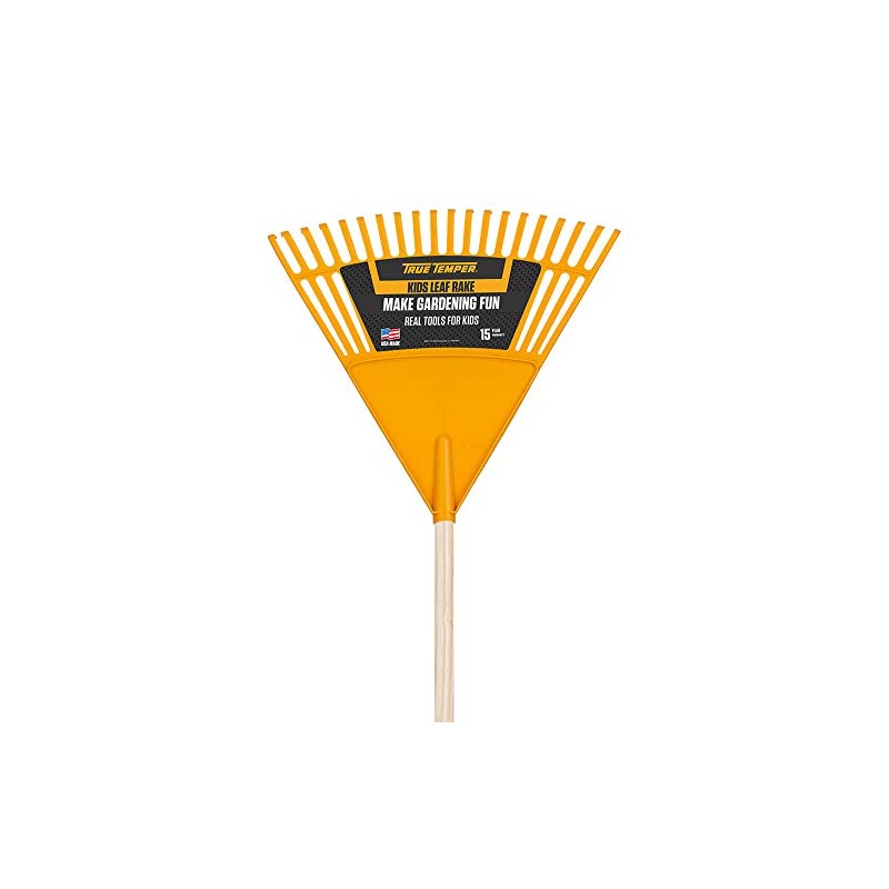 True Temper KLRO True Temper Kids’ Poly Leaf Rake, 18-Inch