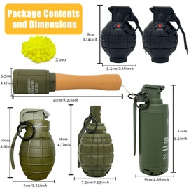 REGLORY Toy-Hand Grenade for CS Battle Game, 6pcs Tactical CS-Grenade Toy with 100 Foam Ammo, 4pcs Pull Ring Grenade Toys & 2 pcs Hand Grenades with Sound and Light Effects for Kids and Teenager