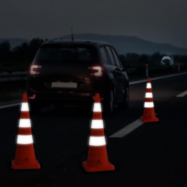 RoadHero 36 Inch 6 Pack Collapsible Traffic Safety Cones, Multi Purpose Pop-up Cones with Reflective Collar for Road Safety, Orange Cones for Driving Training, Parking Lots