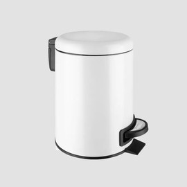 Noksi Paslanmaz Elit Pedallı Çöp Kovası Beyaz 5 LT (000301-2)