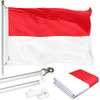 3x5 Indonesia Flag and Flagpole Set International 3x5 foot Tanglefree