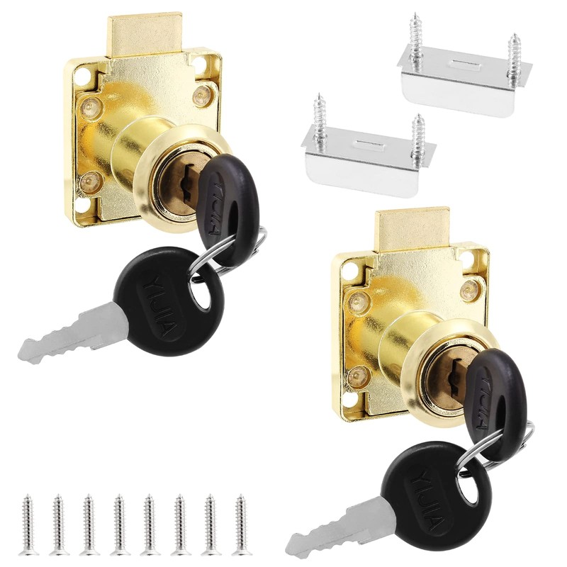 Qjaiune 2 Pack File Cabinet Locks with Key, 7/8 Inch