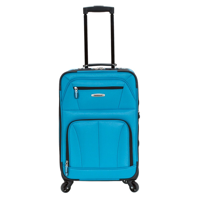 Rockland Pasadena Softside Spinner Wheel Luggage, Turquoise, Carry-On 20-Inch