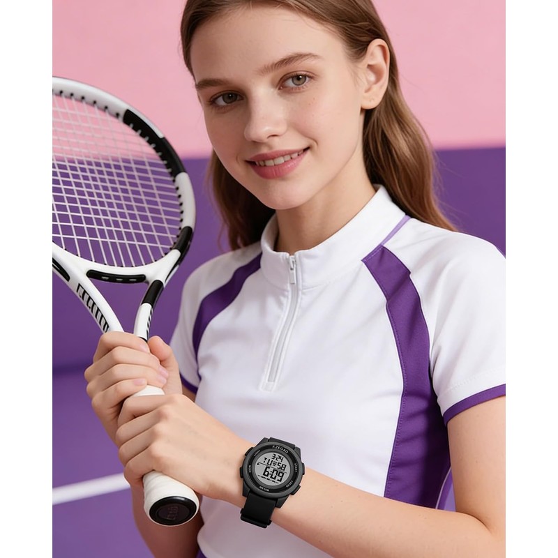 F.ZEGAO Digital Watch Womens with Stopwatch Alarm, 10ATM Waterproof Watches