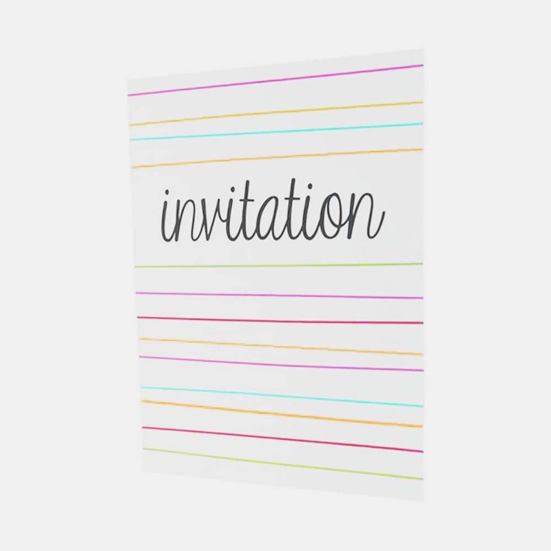 8x Invitation Cards + Envelopes - Birthday Party or Any