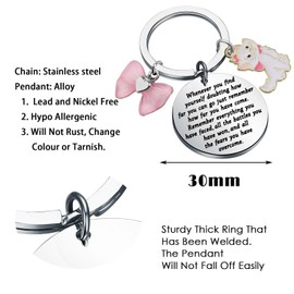 KUIYAI Cartoon Kitty Keyring Inspirational Quote All The Fear You Have Overcome Motivational Gift, wheneveraristocatuk