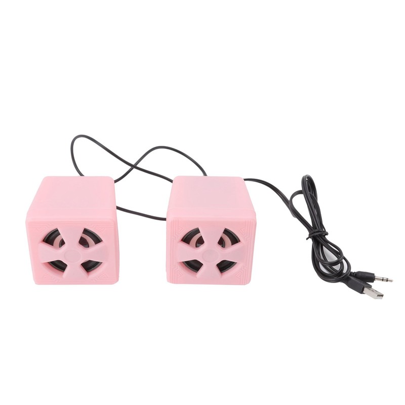 1 Pair 3.5mm Desktop Speaker Stereo Surround Sound Volume Adjustment