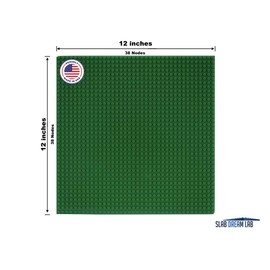 SlabDreamLab 12"X12" Slab Lite Baseplate for All Major Building Bricks and Blocks (Green, Single)