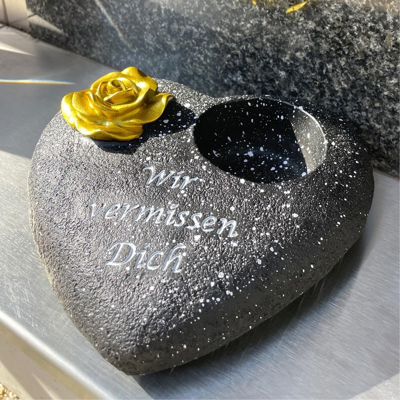 KELOPEST® Grave Ornament Heart in Stylish Stone Look – The