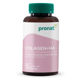 PRONAT | Colágeno Hidrolizado + Ácido Hialurónico, Suplemento Alimenticio, con Omega-3 y Vitaminas, 120 Cápsulas de 600 mg