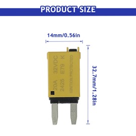 BOJACK ATM Manual Resettable Fuse Low Profile Mini Blade Fuses 5A 6A 7.5A 10A 15A 20A 25A 30A Amp Automotive Circuit Breaker Fuses DC 12V 28 Volts Boat Marine RV Car Truck (8 pcs Mixed