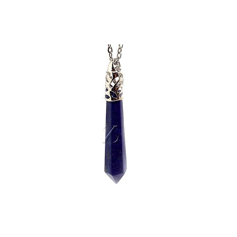 【SION】 Natural Stone Power Stone Point Locket Pendant Lapis Lazuli,
