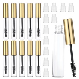 JJUNW 10 Stück Leere Mascaraflasche, 10ml Wimpernbürste Mit Behälter, Leere Flaschen für Rizinusöl Wimpernbürste mit Behälter Nachfüllbare Mascara Flasche für Wimperntusche