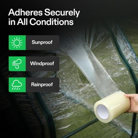 VIVOSUN Greenhouse Repair Tape, 6.3 mil 6" x108' Weatherproof Clear Poly Patch Tape, Heavy Duty Greenhouse Sheeting Coverings Film Tape for Plastic Sheeting and Tents