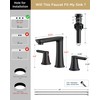 FORIOUS 8 Inch Widespread Bathroom Faucet 3 Hole Matte Black