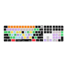 XSKN Shortcuts and Languages Silicone Keyboard Cover Skin Compatible with Apple 2021 iMac M1 Chip Magic Keyboard with Touch ID and Numeric Keypad A2520 Accessories (EU&US Version, Ableton Live)