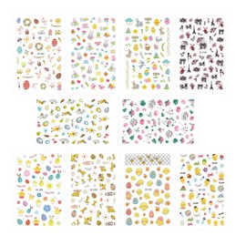FOMIYES 10pcs Easter Theme Nail Decals Kids Manicure Stickers Easy-to-Apply Nail Art Paste Perfect for Parties Random Color