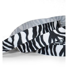 1 Pcs 5/8"W Grosgrain Ribbon Zebra Stripes Black White 5 Yards, Stripe Ribbon for Gift Wrapping | #AA120RK