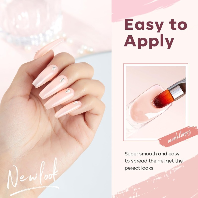 modelones Poly Gel Set 6 Colors Jelly Gel Milky White