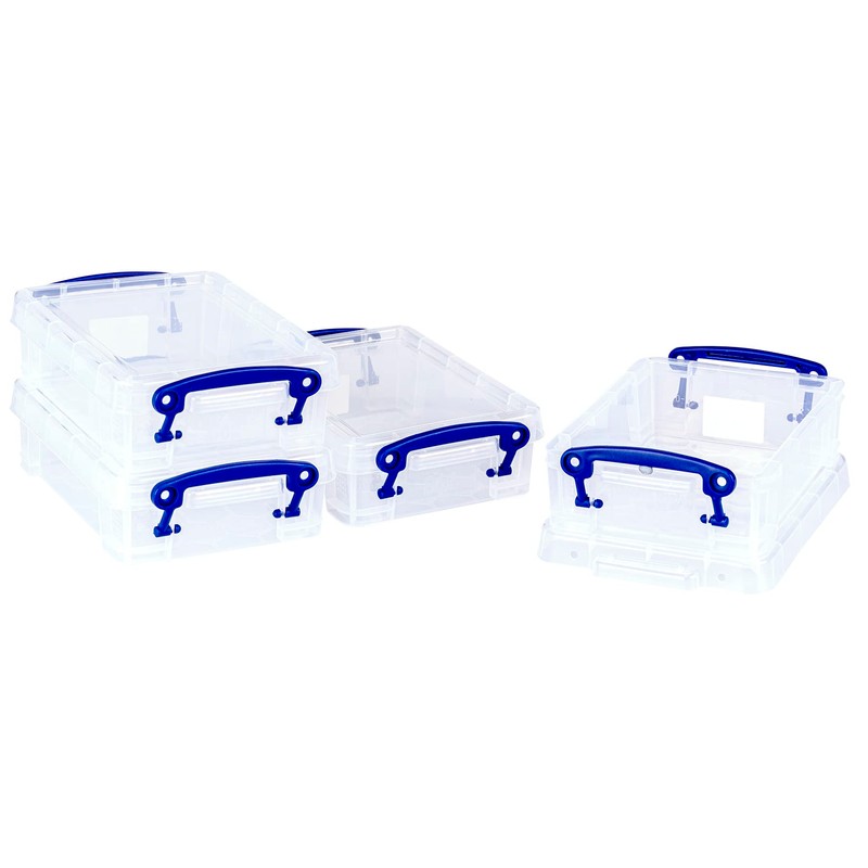 Really Useful Plastic Storage Box 0.75 Litre Clear (Pack of