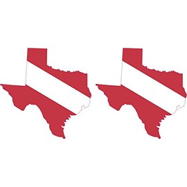 StickerTalk Set of Texas Die Cut Diver Down Flag Vinyl Stickers, 3 inches by 3 inches