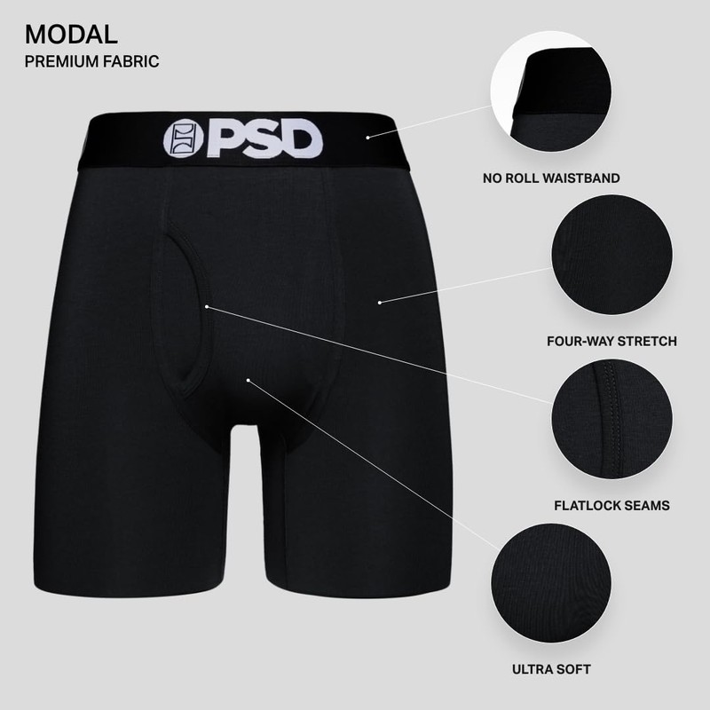 PSD Mens Boxer Briefs - Neon Modal 3-Pack, Standard Length